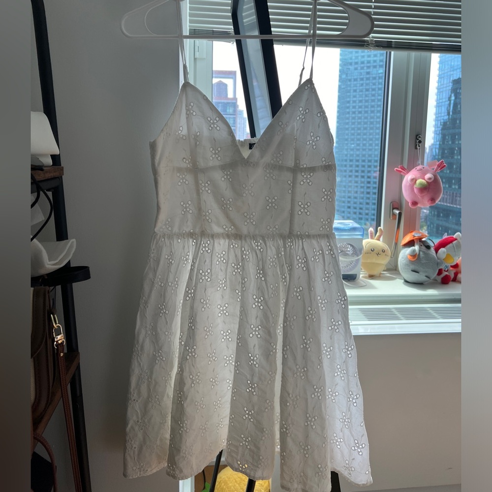 vintage white Zara European style dress with lace details